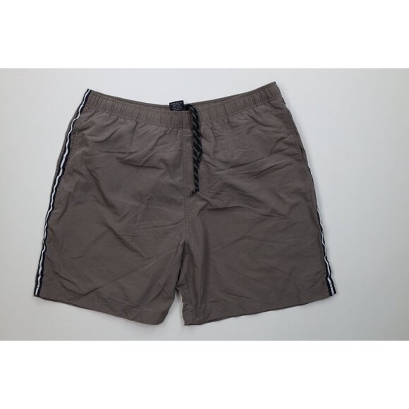 Vintage 90s Y2K Gap Mens XL Faded Striped Above Knee Lined Shorts Trunks Gray - Picture 1 of 10